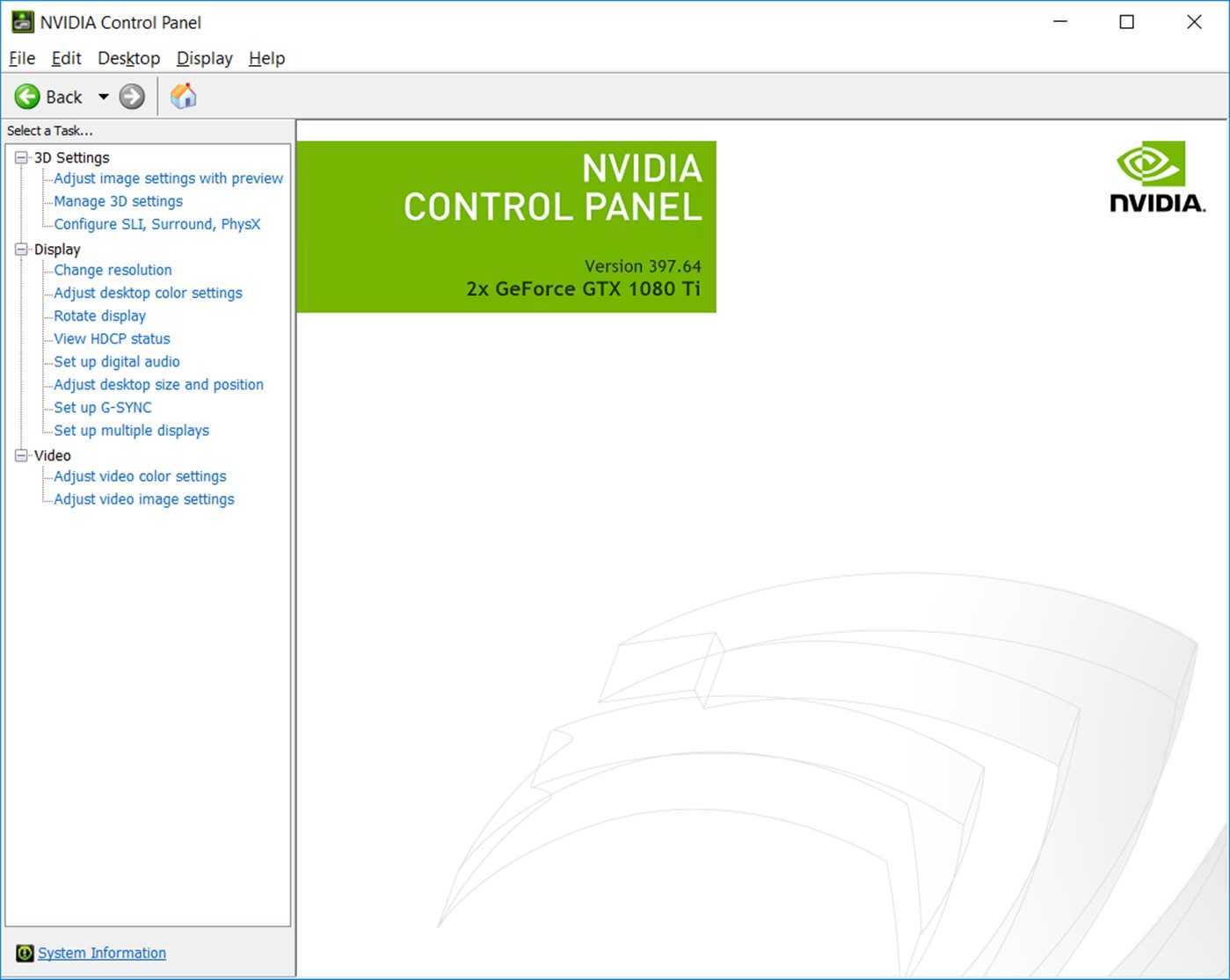 NVIDIA Control Panel 3D settings screenshot 1