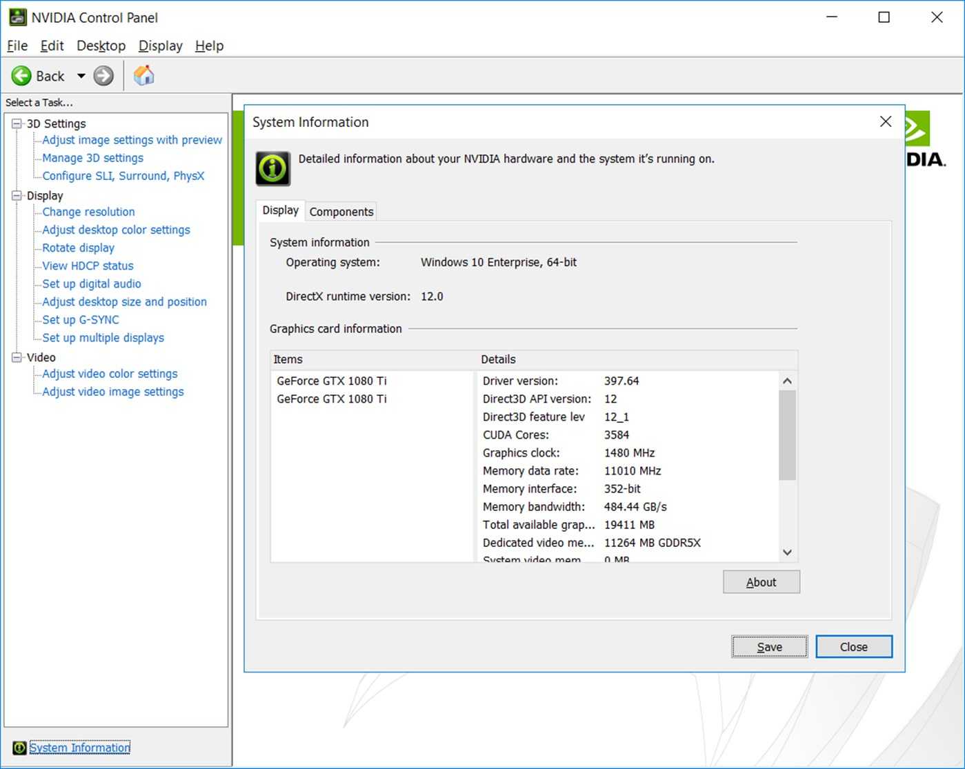 NVIDIA Control Panel screenshot 5